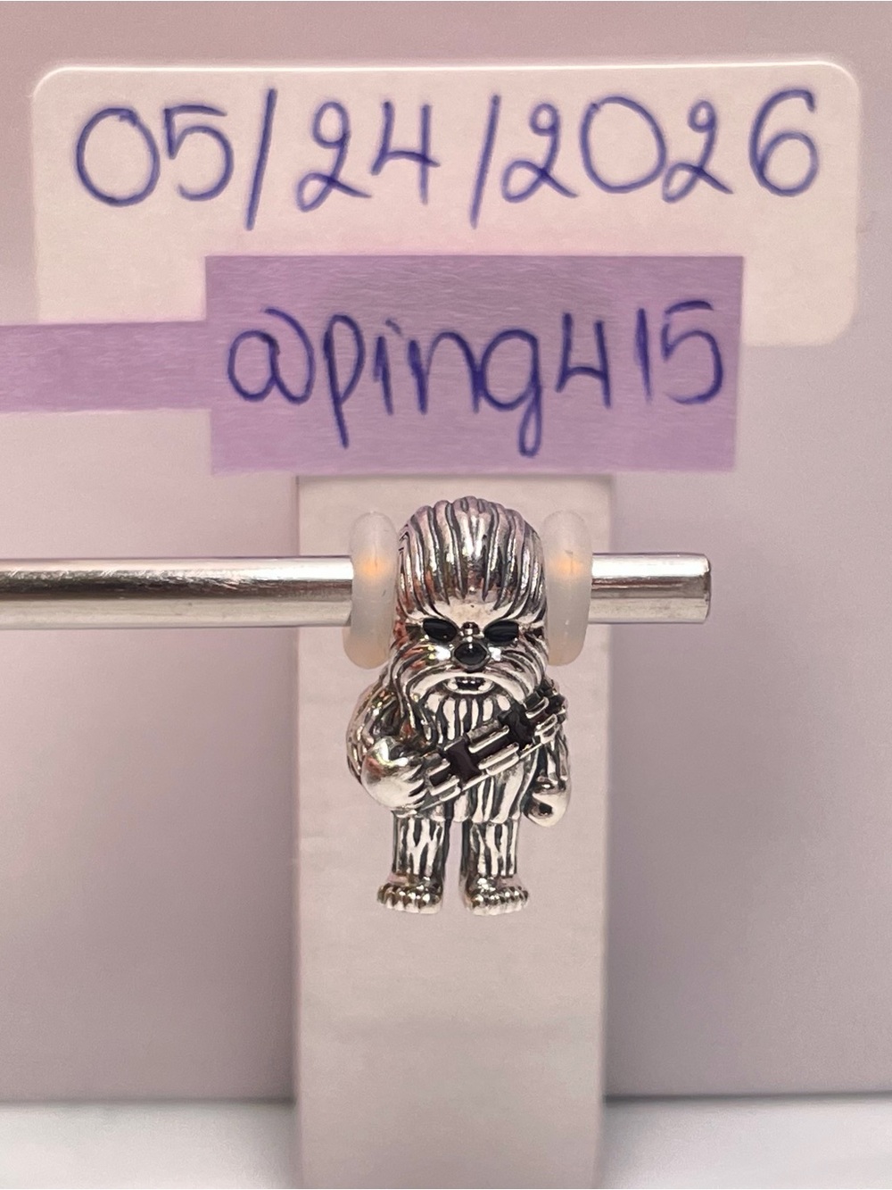 Pandora Silver Chewbacca Kids Charm with Black Accents